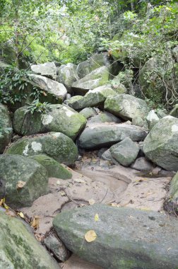 Bang Phra, Sriracha, Chonburi, Tayland 'daki Chanta şelalesinde büyük bir taş..