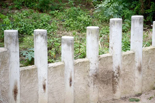 Zementpfahl Naturgarten — Stockfoto