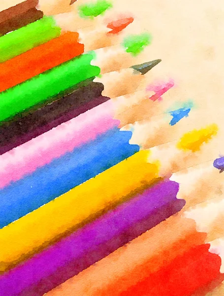 Art Watercolor Pencil Color Background — Stock Photo, Image