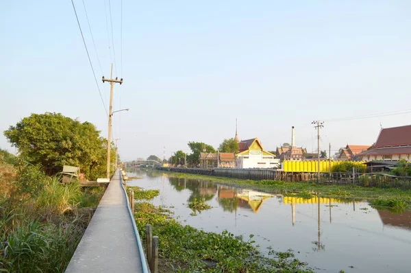 Pasarela Canal Khlong Preng País Chachoengsao Tailandia —  Fotos de Stock