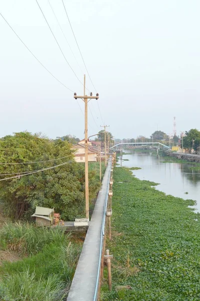 Kanal Khlong Preng Land Chachoengsao Thailand — Stockfoto