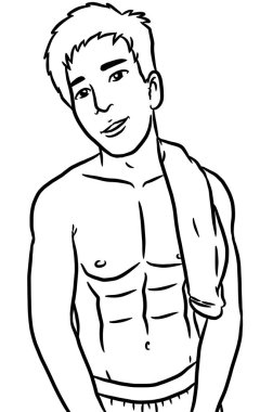 Resim çizen siyah beyaz, resim yapan yakışıklı bir adam.