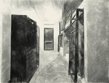 Sanat yatak odasının siyah ve beyazını çiziyor