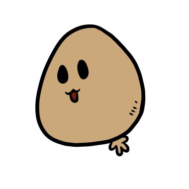 Beyaz arkaplanda sevimli karikatür