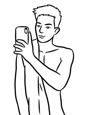 Resim çizen siyah beyaz, resim yapan yakışıklı bir adam.