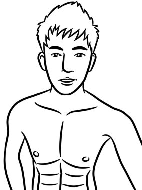 Resim çizen siyah beyaz, resim yapan yakışıklı bir adam.