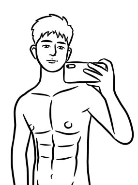 Resim çizen siyah beyaz, resim yapan yakışıklı bir adam.