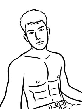 Resim çizen siyah beyaz, resim yapan yakışıklı bir adam.