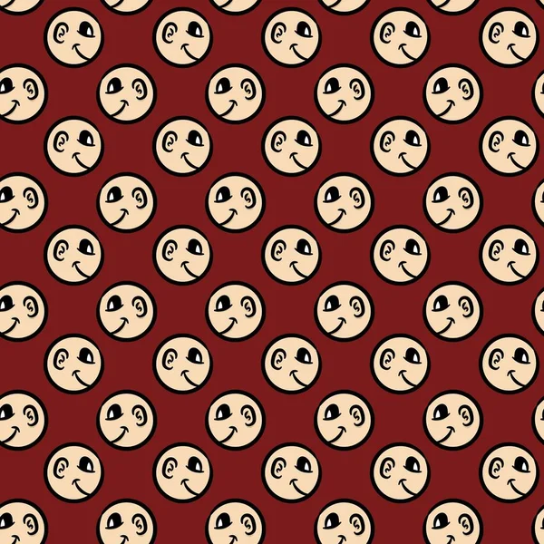 Seamless Pattern Cute Face Background — Stock Photo, Image