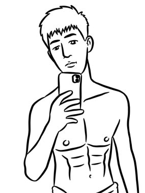 Resim çizen siyah beyaz, resim yapan yakışıklı bir adam.