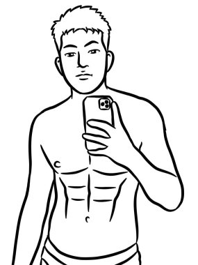 Resim çizen siyah beyaz, resim yapan yakışıklı bir adam.