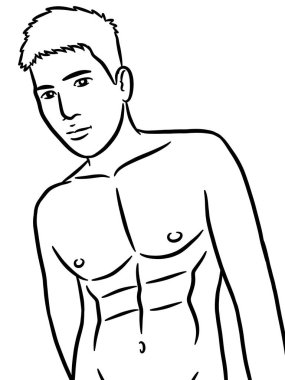 Resim çizen siyah beyaz, resim yapan yakışıklı bir adam.