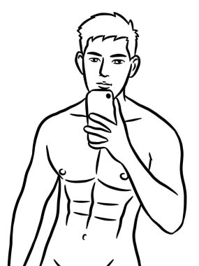 Resim çizen siyah beyaz, resim yapan yakışıklı bir adam.