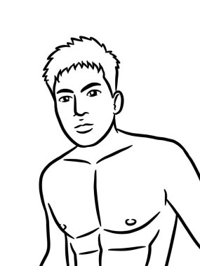 Resim çizen siyah beyaz, resim yapan yakışıklı bir adam.