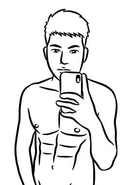 Resim çizen siyah beyaz, resim yapan yakışıklı bir adam.