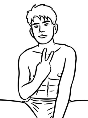 Resim çizen siyah beyaz, resim yapan yakışıklı bir adam.