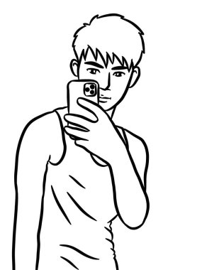 Resim çizen siyah beyaz, resim yapan yakışıklı bir adam.