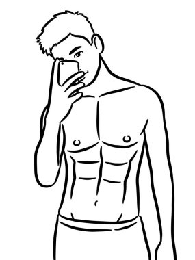 Resim çizen siyah beyaz, resim yapan yakışıklı bir adam.