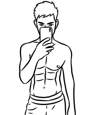 Resim çizen siyah beyaz, resim yapan yakışıklı bir adam.