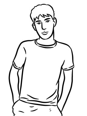 Resim çizen siyah beyaz, resim yapan yakışıklı bir adam.