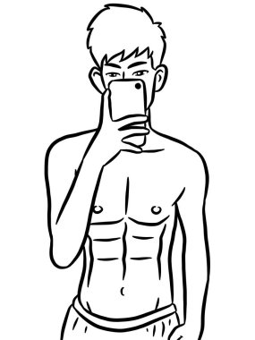 Resim çizen siyah beyaz, resim yapan yakışıklı bir adam.