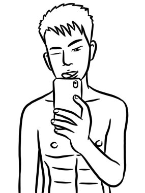 Resim çizen siyah beyaz, resim yapan yakışıklı bir adam.