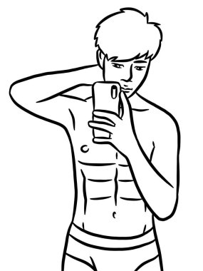 Resim çizen siyah beyaz, resim yapan yakışıklı bir adam.