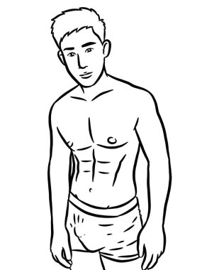 beyaz arka planda resim için seksi adam çizgi filmi