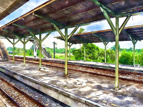 Colore Arte Della Stazione Ferroviaria — Foto Stock