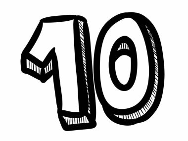 text ten on white background