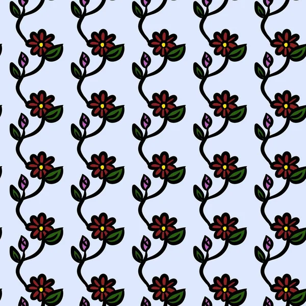 Seamless Pattern Flower Cartoon Background — Stock Photo, Image