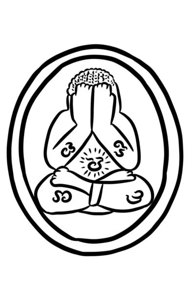 Umění Černá Bílá Socha Buddha Mince — Stock fotografie