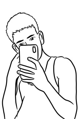 Resim çizen siyah beyaz, resim yapan yakışıklı bir adam.