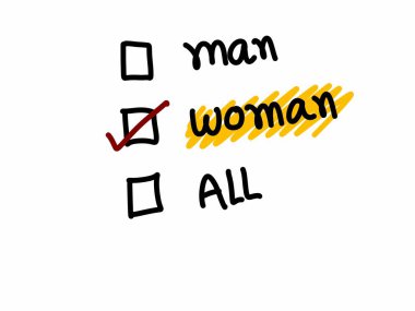 metin seçimi beyaz arkaplan üzerinde kadın