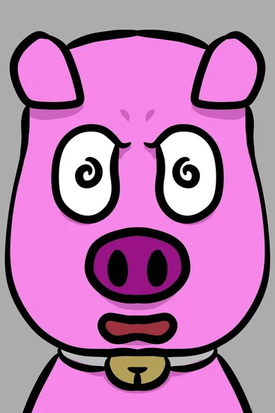 Art Pink Pig Cartoon Background — Stock Photo, Image