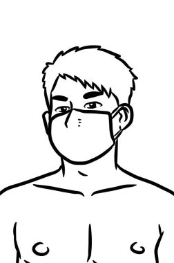 siyah ve beyaz yakışıklı adam çizgi filmi