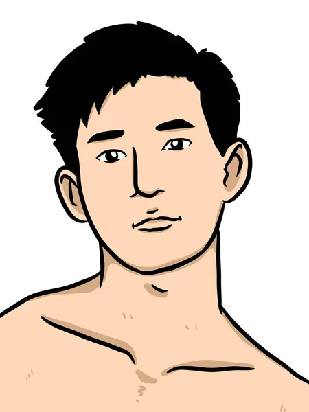 白い背景のかわいい男漫画 — ストック写真