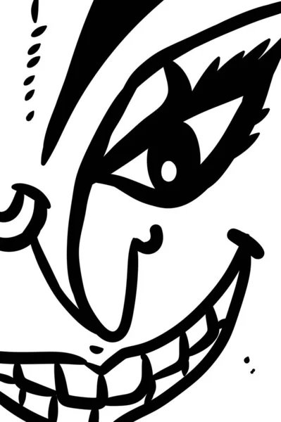 Black White Face Devil Cartoon — Stock Fotó