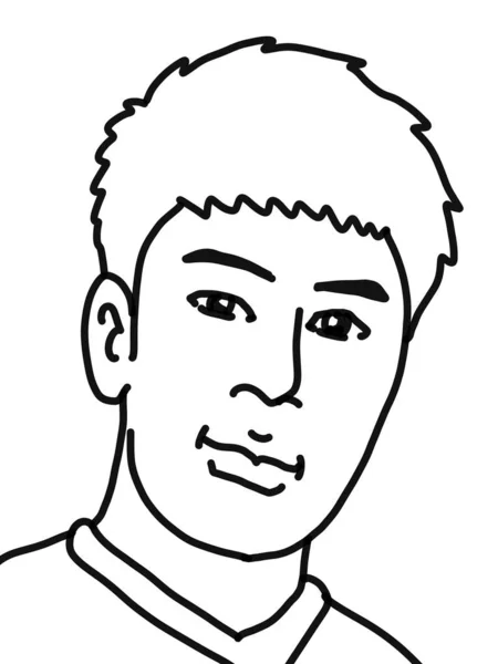Τέχνη Σχέδιο Μαύρο Και Άσπρο Του Χαριτωμένο Κινουμένων Σχεδίων Άνθρωπος — Φωτογραφία Αρχείου