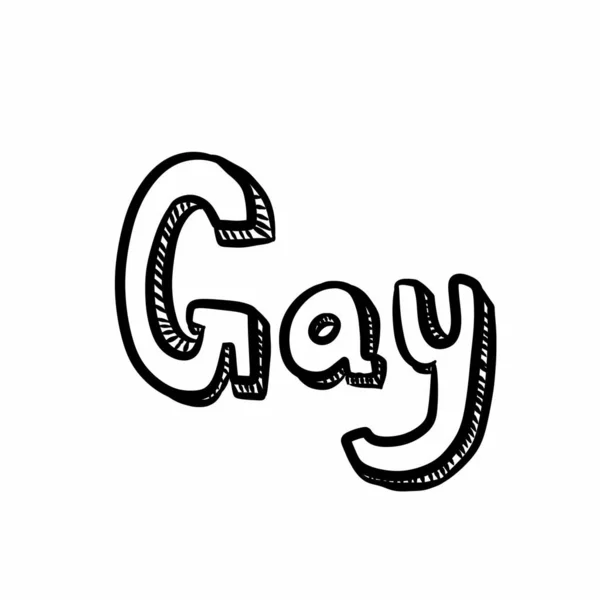 Tekst Gay Wit Achtergrond — Stockfoto