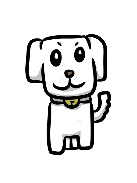 Bonito Cão Desenhos Animados Fundo Branco — Fotografia de Stock