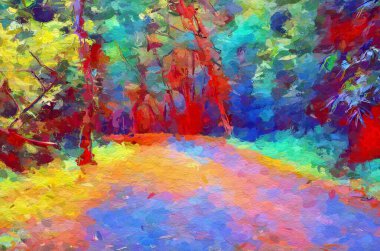 Ormandaki yolun sanat rengi