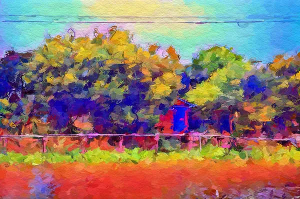 Kunst Kleur Van Landschap Achtergrond — Stockfoto