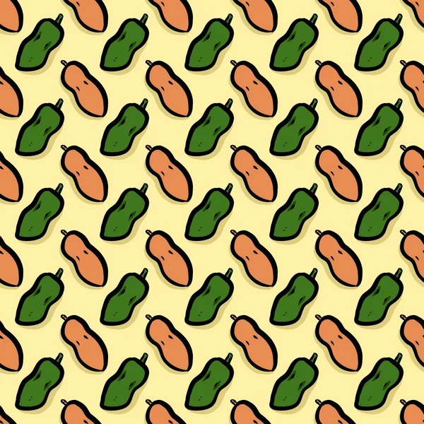 Patrón Sin Costuras Dibujos Animados Papaya Fruta —  Fotos de Stock