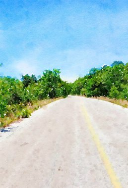 peyzaj arkaplanının suluboya sanatı