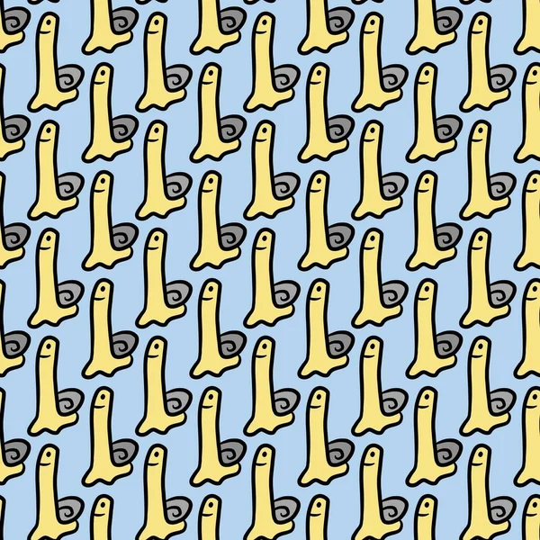 Seamless Pattern Cute Snail Cartoon — ストック写真