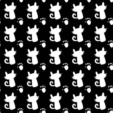 Şirin kedi şeklindeki kusursuz desen