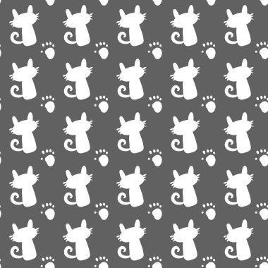 Şirin kedi şeklindeki kusursuz desen