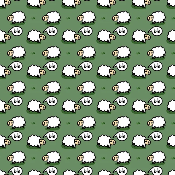 Απρόσκοπτη Μοτίβο Των Χαριτωμένα Πρόβατα Κινούμενα Σχέδια — Φωτογραφία Αρχείου