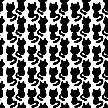 Kedi şekilli çizgi filmin kusursuz deseni